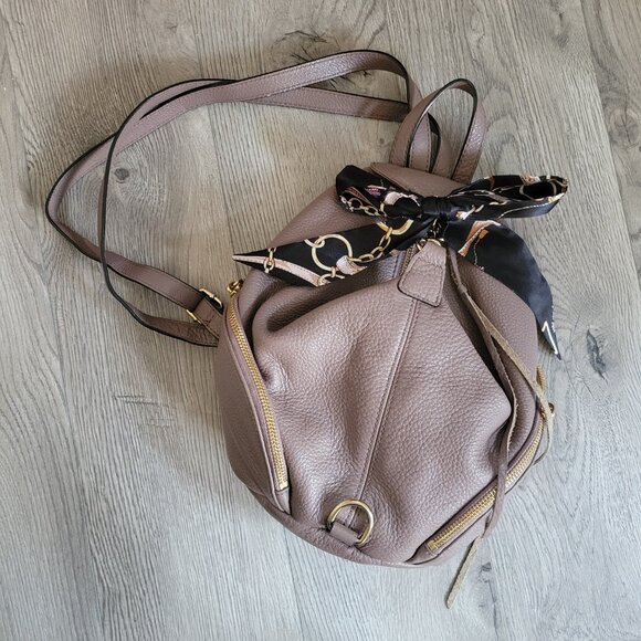 Rebecca Minkoff Medium Julian Leather Backpack in Mink Gold main image 9